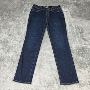 Eddie Bauer Jeans Womens 8 Blue Travex Dark Wash Denim Curvy Slim